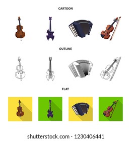 Vector design of music and tune icon. Collection of music and tool stock symbol for web.