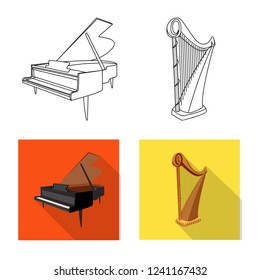 Vector design of music and tune icon. Collection of music and tool stock symbol for web.