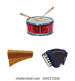 Vector design of music and tune icon. Set of music and tool stock symbol for web.
