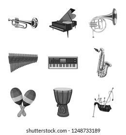 Vector design of music and tune icon. Set of music and tool stock vector illustration.
