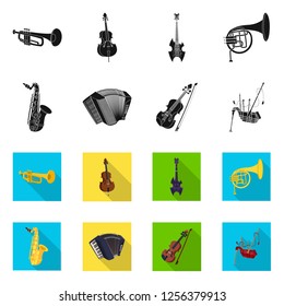 Vector design of music and tune icon. Collection of music and tool stock vector illustration.