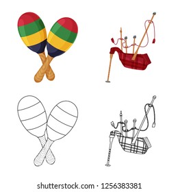 Vector design of music and tune icon. Collection of music and tool stock symbol for web.