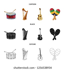 Vector design of music and tune icon. Set of music and tool stock symbol for web.