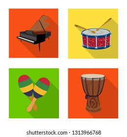 Vector design of music and tune icon. Collection of music and tool stock vector illustration.