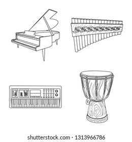 Vector design of music and tune icon. Collection of music and tool stock symbol for web.