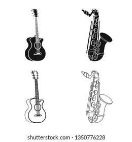 Vector design of music and tune icon. Collection of music and tool stock symbol for web.