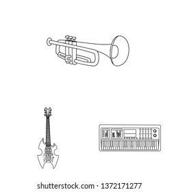 Vector design of music and tune icon. Set of music and tool stock vector illustration.