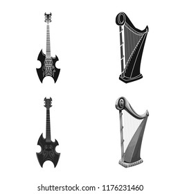 Vector design of music and tune logo. Collection of music and tool vector icon for stock.