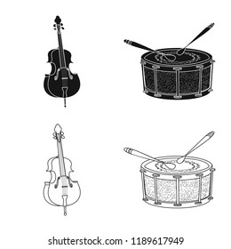 Vector design of music and tune logo. Collection of music and tool stock vector illustration.