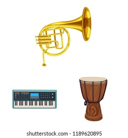 Vector design of music and tune logo. Collection of music and tool stock vector illustration.