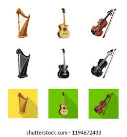 Vector design of music and tune logo. Set of music and tool vector icon for stock.