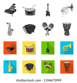 Vector design of music and tune logo. Collection of music and tool stock vector illustration.