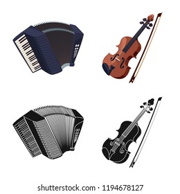Vector design of music and tune logo. Collection of music and tool stock vector illustration.
