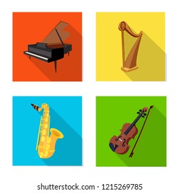 Vector design of music and tune logo. Collection of music and tool stock vector illustration.