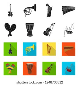 Vector design of music and tune logo. Collection of music and tool stock symbol for web.