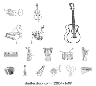 Vector design of music and tune logo. Collection of music and tool vector icon for stock.