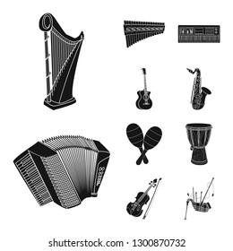 Vector design of music and tune logo. Collection of music and tool vector icon for stock.