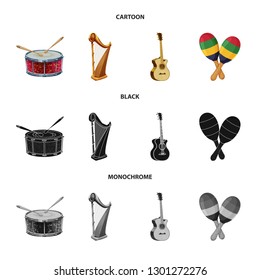 Vector design of music and tune logo. Set of music and tool stock vector illustration.