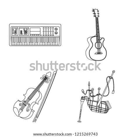 Vector design of music and tune logo. Collection of music and tool stock symbol for web.