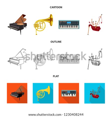 Vector design of music and tune logo. Collection of music and tool vector icon for stock.
