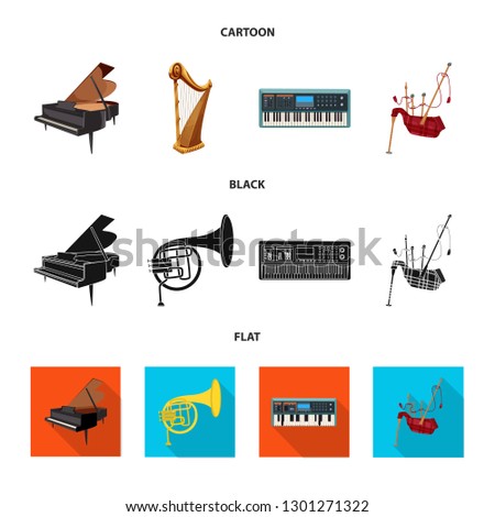 Vector design of music and tune logo. Collection of music and tool vector icon for stock.