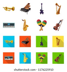 Vector design of music and tune sign. Collection of music and tool stock vector illustration.