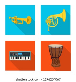 Vector design of music and tune sign. Collection of music and tool stock symbol for web.