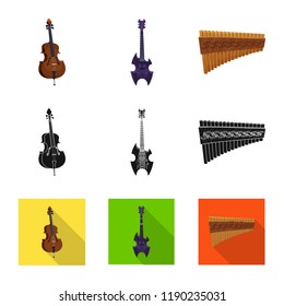 Vector design of music and tune sign. Collection of music and tool stock symbol for web.