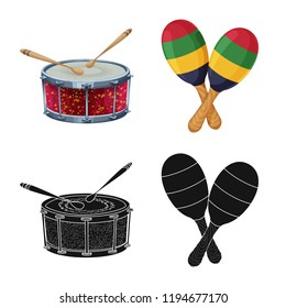 Vector design of music and tune sign. Set of music and tool vector icon for stock.