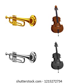 Vector design of music and tune sign. Set of music and tool stock vector illustration.