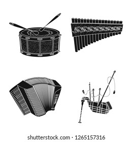 Vector design of music and tune sign. Set of music and tool stock symbol for web.