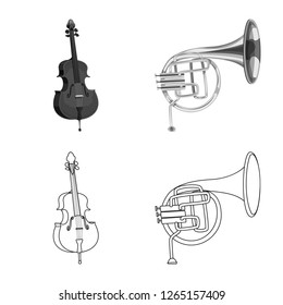 Vector design of music and tune sign. Collection of music and tool stock symbol for web.