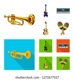 Vector design of music and tune sign. Set of music and tool stock symbol for web.