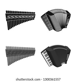 Vector design of music and tune sign. Collection of music and tool vector icon for stock.