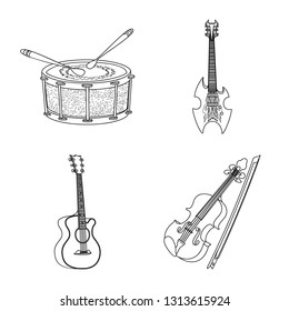 Vector design of music and tune sign. Collection of music and tool vector icon for stock.