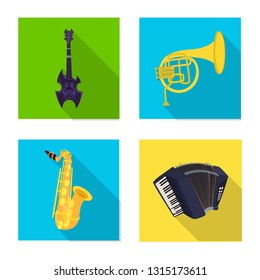 Vector design of music and tune sign. Set of music and tool stock vector illustration.