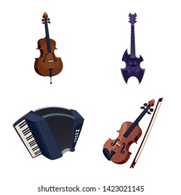 Vector design of music and tune sign. Set of music and tool vector icon for stock.