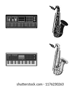 Vector design of music and tune symbol. Set of music and tool stock symbol for web.