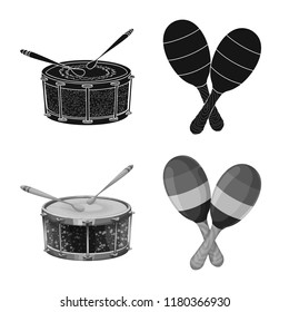 Vector design of music and tune symbol. Set of music and tool stock vector illustration.