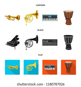 Vector design of music and tune symbol. Set of music and tool stock symbol for web.