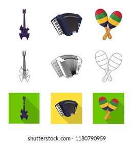 Vector design of music and tune symbol. Set of music and tool stock symbol for web.