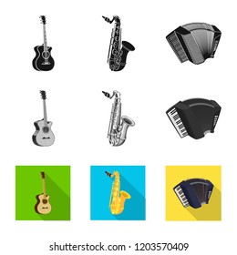 Vector design of music and tune symbol. Collection of music and tool stock vector illustration.