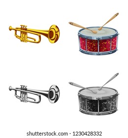 Vector design of music and tune symbol. Collection of music and tool vector icon for stock.
