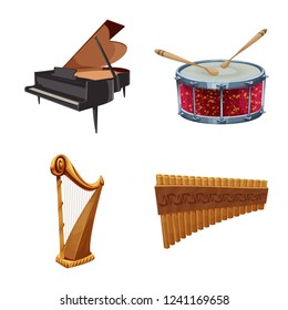 Vector design of music and tune symbol. Collection of music and tool stock vector illustration.