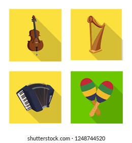 Vector design of music and tune symbol. Collection of music and tool stock vector illustration.