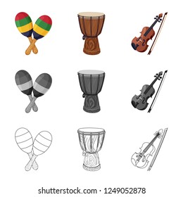 Vector design of music and tune symbol. Collection of music and tool stock vector illustration.