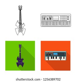 Vector design of music and tune symbol. Set of music and tool stock symbol for web.