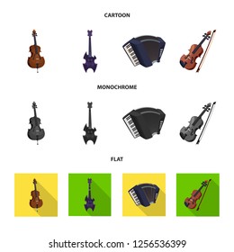 Vector design of music and tune symbol. Set of music and tool stock vector illustration.