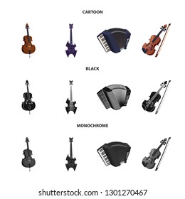 Vector design of music and tune symbol. Set of music and tool vector icon for stock.