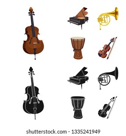 Vector design of music and tune symbol. Collection of music and tool stock vector illustration.